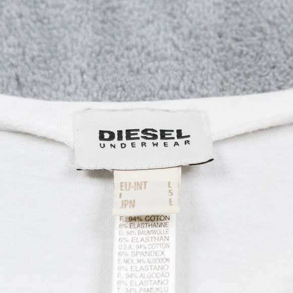 DIESEL Underwear The Essential V-Neck Short Sleeve T-Shirt Cotton White Mens L - Picture 5 of 6